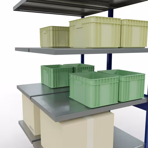 Anbauregal, Doppelregal, Fachbodenregal Stecksystem MULTIplus250, 2500 x 1000 x (2x600) mm (HxBxT), 2x6 Fachböden, Kreuzstrebe, RAL 5010 enzianblau von der Marke Schulte Lagertechnik aus der Produktreihe Fachbodenregale