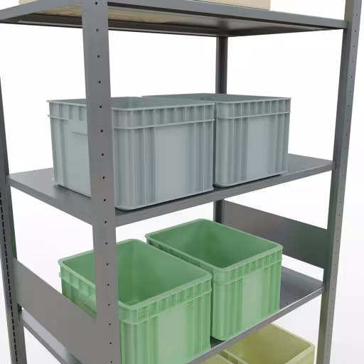 Grundregal, Fachbodenregal Stecksystem MULTIplus150, 3000 x 1000 x 600 mm (HxBxT), 7 Fachböden, Längenriegel, verzinkt von der Marke Schulte Lagertechnik aus der Produktreihe Stecksystem
