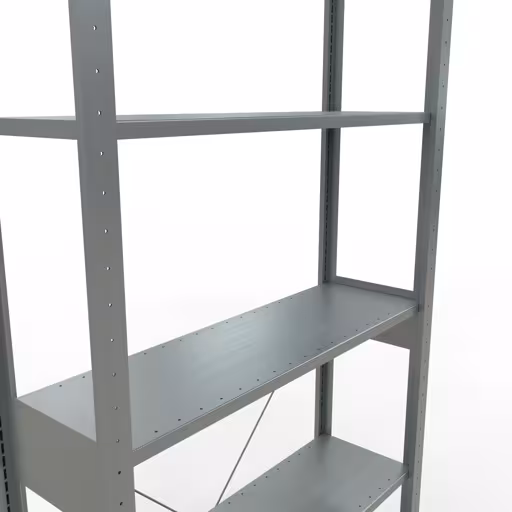 Grundregal, Fachbodenregal Stecksystem MULTIplus85, 2500 x 1000 x 300 mm (HxBxT), 6 Fachböden, Kreuzstrebe, verzinkt von Schulte Lagertechnik aus der Kategorie Stecksystem