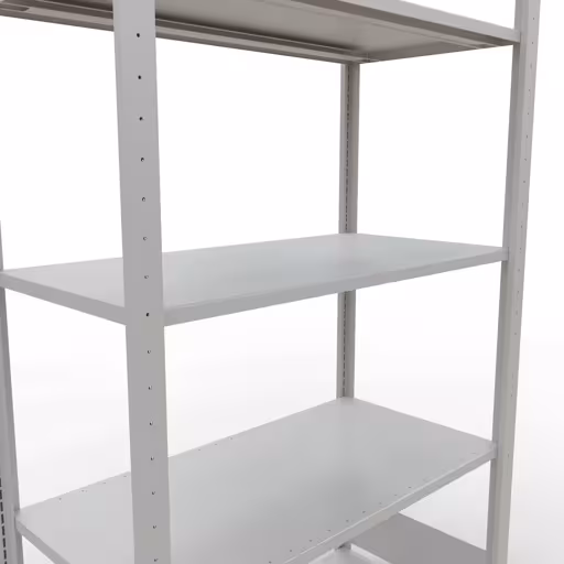 Produktbild Nr.13 des Artikels Grundregal, Fachbodenregal Stecksystem MULTIplus150, 2000 x 1000 x 500 mm (HxBxT), 5 Fachböden, Längenriegel, RAL 7035 lichtgrau aus der Produktreihe Stecksystem von der Marke Schulte Lagertechnik