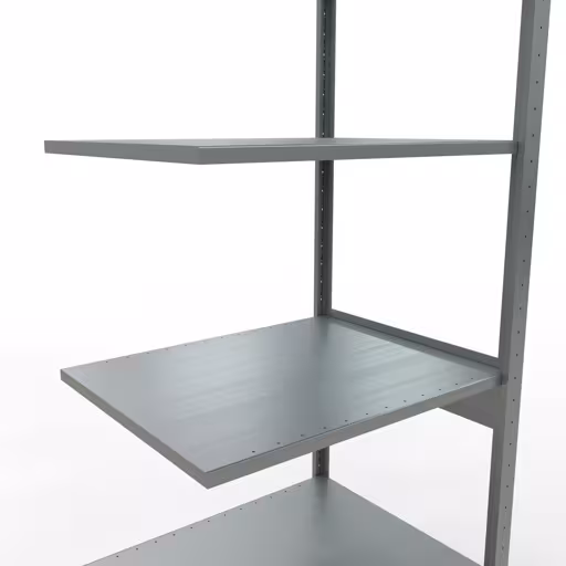 Anbauregal, Fachbodenregal Stecksystem MULTIplus150, 2500 x 750 x 600 mm (HxBxT), 6 Fachböden, Längenriegel, verzinkt von Schulte Lagertechnik mit der Artikelnr. 12766-75-LR