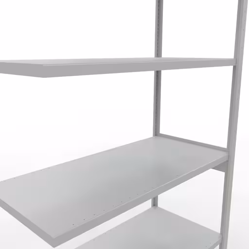 Anbauregal, Fachbodenregal Stecksystem MULTIplus250, 3000 x 1300 x 600 mm (HxBxT), 7 Fachböden, Längenriegel, RAL 7035 lichtgrau von Schulte Lagertechnik mit der Artikelnr. 32867-130-LR