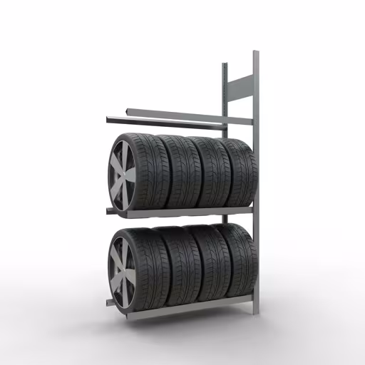 Abbildung Nr 11 des Artikels Anbauregal, Räder-/Reifenregal, 2000 x 1050 x 400 mm (HxBxT), verzinkt, 3 Lagerebenen á 150 kg Fachlast pro Ebene aus der Produktgruppe Fachbodenregale von der Marke Schulte Lagertechnik