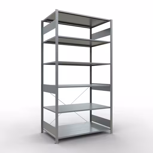 Stecksystem Grundregal 2500x1300x800 mm, Typ 150 kg, verzinkt aus der Kategorie Grundregal mit der Artikelnummer 12781-130