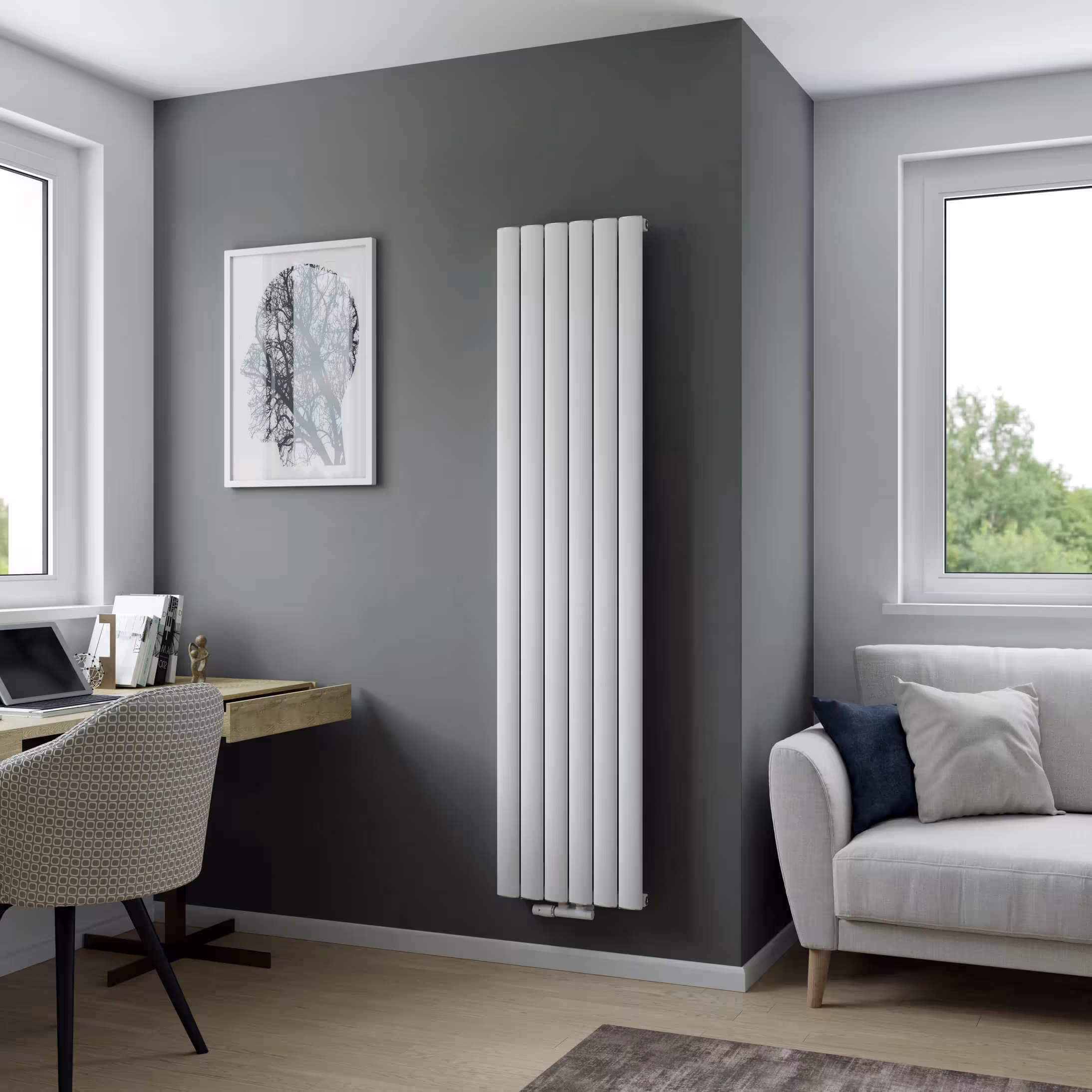 Ximax Aluminiumheizkörper Novus Mittenanschluss Weiß Struktur Typ Größe: 1800x415 mm aus der Kategorie Aluminium-Heizkörper mit der Artikelnr. 11635