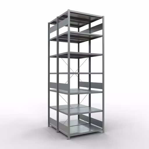 Grundregal, Doppelregal, Fachbodenregal Stecksystem MULTIplus250, 3000 x 1000 x (2x600) mm (HxBxT), 2x7 Fachböden, Kreuzstrebe, verzinkt aus der Kategorie Doppelregale mit der Artikelnummer 14262-G