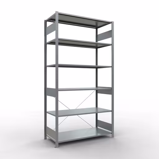 Stecksystem Grundregal 2500x1300x600 mm, Typ 150 kg, verzinkt aus der Kategorie Grundregal mit der Artikelnummer 12761-130