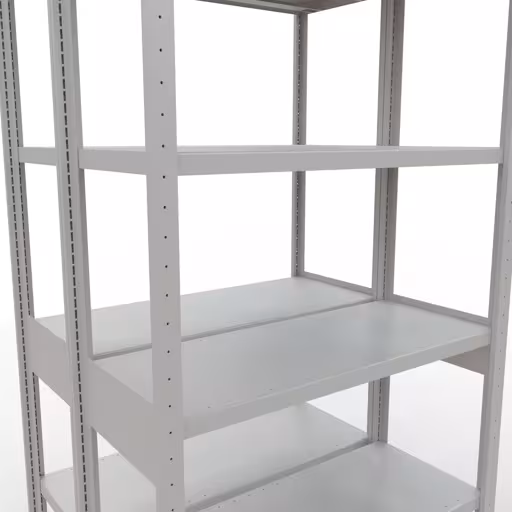 Produktbild Nr.7 des Artikels Grundregal, Doppelregal, Fachbodenregal Stecksystem MULTIplus250, 2500 x 1000 x (2x400) mm (HxBxT), 2x6 Fachböden, Längenriegel, RAL 7035 lichtgrau aus der Produktreihe Fachbodenregale von der Marke Schulte Lagertechnik