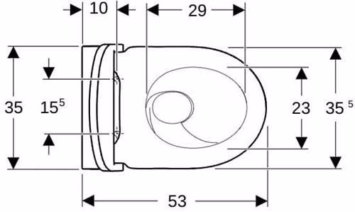 Geberit Acanto Set Wand-WC mit WC-Sitz, Tiefspüler TurboFlush, geschlossene Form, Tiefe: 53cm, weiß