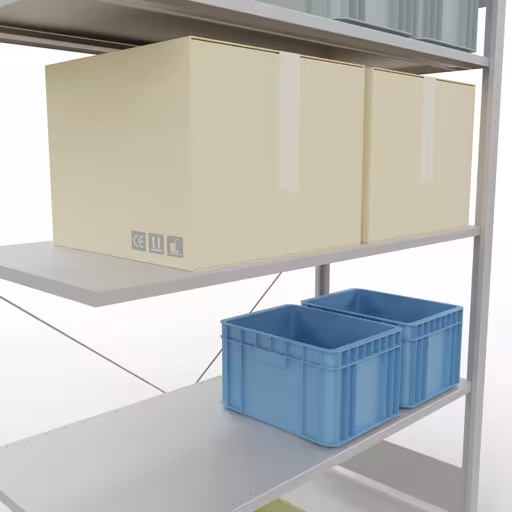 Andere Ansicht des Artikels Stecksystem Anbauregal 2000x1300x600 mm, Typ 150 kg, lichtgrau aus der Kategorie Stecksystem