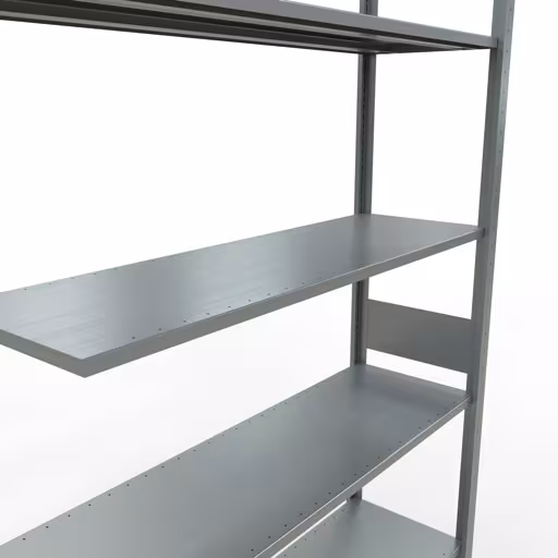 Anbauregal, Fachbodenregal Stecksystem MULTIplus150, 3000 x 1300 x 400 mm (HxBxT), 7 Fachböden, Längenriegel, verzinkt von Schulte Lagertechnik aus der Kategorie Stecksystem