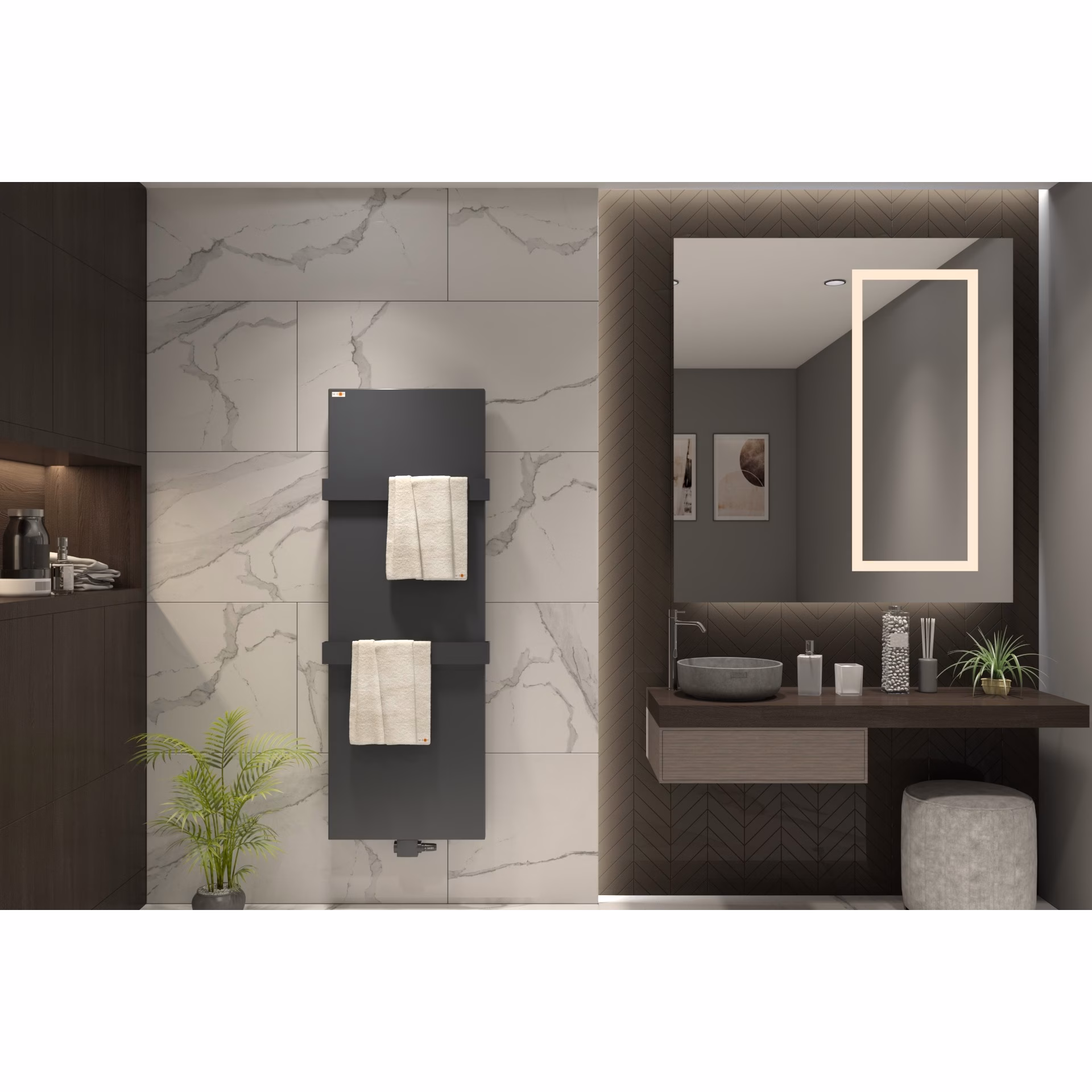 MERT Design Cover - Abdeckung für alte Badheizkörper im Maß 400x1200 mm, Anthrazit