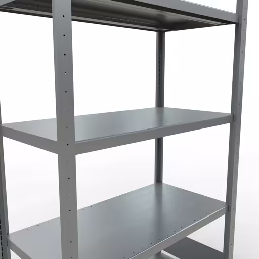 Grundregal, Fachbodenregal Stecksystem MULTIplus250, 2000 x 1000 x 500 mm (HxBxT), 5 Fachböden, Längenriegel, verzinkt von Schulte Lagertechnik mit der Artikelnr. 12950-LR