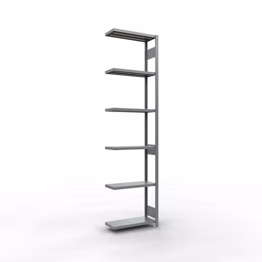 Anbauregal, Fachbodenregal Stecksystem MULTIplus250, 3000 x 750 x 300 mm (HxBxT), 7 Fachböden, Längenriegel, verzinkt aus der Kategorie Anbauregal mit der Artikelnummer 12937-75-LR