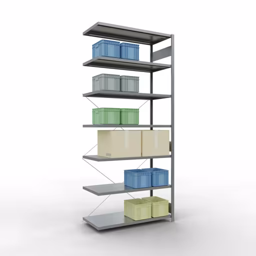 Abbildung Nr 7 des Artikels Stecksystem Anbauregal 3000x1300x600 mm, Typ 250 kg, verzinkt aus der Produktgruppe Stecksystem von der Marke Schulte Lagertechnik