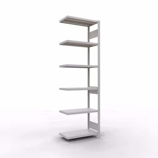 Anbauregal, Fachbodenregal Stecksystem MULTIplus250, 2500 x 750 x 400 mm (HxBxT), 6 Fachböden, Längenriegel, RAL 7035 lichtgrau von der Marke Schulte Lagertechnik Anbauregal, Fachbodenregal Stecksystem MULTIplus250, 2500 x 750 x 400 mm (HxBxT), 6 Fachböden, Längenriegel, RAL 7035 lichtgrau aus der Kategorie Anbauregal mit der Artikelnummer 32846-75-LR