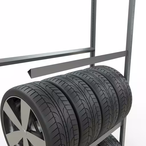 Abbildung Nr 13 des Artikels Anbauregal, Räder-/Reifenregal, 2750 x 1050 x 400 mm (HxBxT), verzinkt, 4 Lagerebenen á 150 kg Fachlast pro Ebene aus der Produktgruppe Fachbodenregale von der Marke Schulte Lagertechnik
