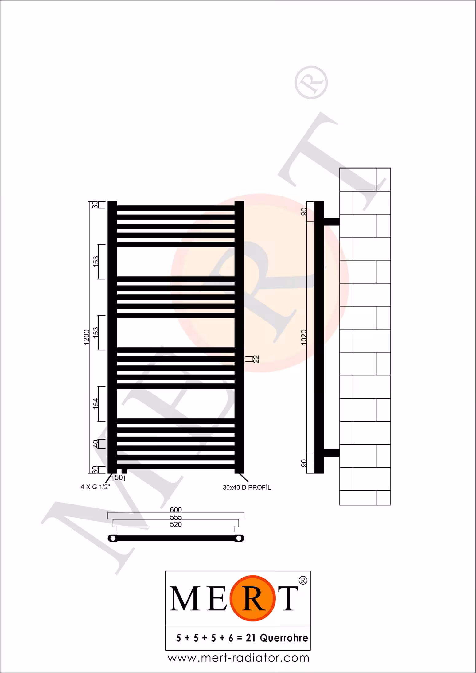 MERT Austausch Badheizkörper weiß gerade, versetzer Mittelanschluss links oder rechts unten Ausführung Größe: 600x1200 mm mit der GTIN 4260289856057 MERT Austausch Badheizkörper weiß gerade, 600*1200 mm, versetzer Mittelanschluss links oder rechts unten von MERT mit der Artikelnr. 1-60x120-AU-50