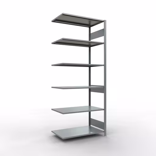 Anbauregal, Fachbodenregal Stecksystem MULTIplus150, 2500 x 1000 x 600 mm (HxBxT), 6 Fachböden, Längenriegel, verzinkt aus der Kategorie Anbauregal mit der Artikelnummer 12766-LR
