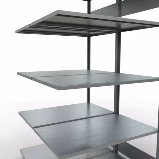Abbildung Nr 9 des Artikels Anbauregal, Doppelregal, Fachbodenregal Stecksystem MULTIplus150, 2000 x 1000 x (2x600) mm (HxBxT), 2x5 Fachböden, Längenriegel, verzinkt aus der Produktgruppe Fachbodenregale von der Marke Schulte Lagertechnik