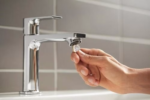 Hansgrohe Einhebel-Waschtischmischer REBRIS E 110 CoolStart ohne Ablaufgarnitur chrom