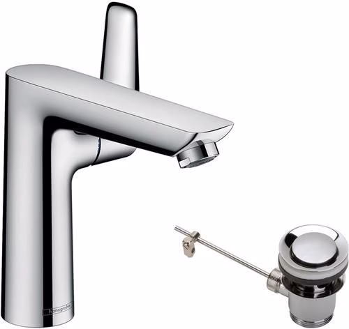Detailbild 4062331 Hansgrohe Einhebel-Waschtischmischer TALIS E 150 Nennweite 15 mit Ablaufgarnitur G 1 1/4 Zoll chrom