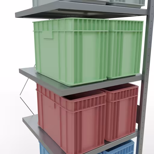 Produktbild Nr 14 des Artikels Anbauregal, Fachbodenregal Stecksystem MULTIplus250, 3000 x 750 x 800 mm (HxBxT), 7 Fachböden, Kreuzstrebe, verzinkt Abbildung Nr 14 des Artikels Anbauregal, Fachbodenregal Stecksystem MULTIplus250, 3000 x 750 x 800 mm (HxBxT), 7 Fachböden, Kreuzstrebe, verzinkt aus der Produktgruppe Stecksystem von der Marke Schulte Lagertechnik