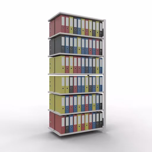 Produktbild Nr 14 des Artikels Anbauregal, Büro-Fachbodenregal Stecksystem MULTIplus150, 2300 x 1000 x 600 mm (HxBxT), 7 Fachböden, Längenriegel, mit Mittelanschlag, lichtgrau Abbildung Nr 14 des Artikels Anbauregal, Büro-Fachbodenregal Stecksystem MULTIplus150, 2300 x 1000 x 600 mm (HxBxT), 7 Fachböden, Längenriegel, mit Mittelanschlag, lichtgrau aus der Produktgruppe Büroregale von der Marke Schulte Lagertechnik