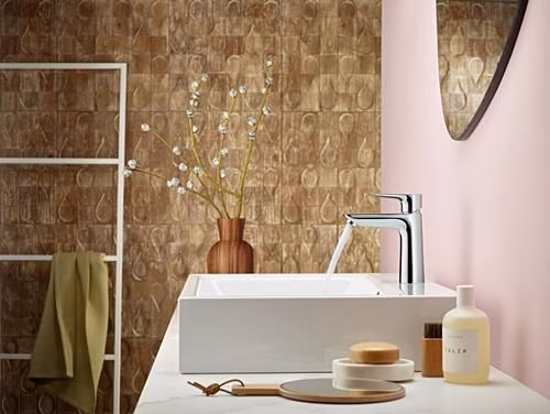 Hansgrohe Einhebel-Waschtischmischer 110 TALIS E Nennweite 15 CoolStart mit Garnitur G 1 1/4 Zoll chrom
