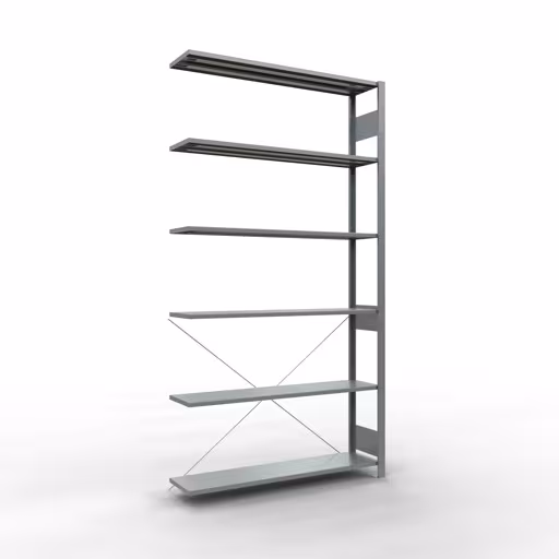 Stecksystem Anbauregal 2500x1300x300 mm, Typ 150 kg, verzinkt aus der Kategorie Anbauregal mit der Artikelnummer 12736-130