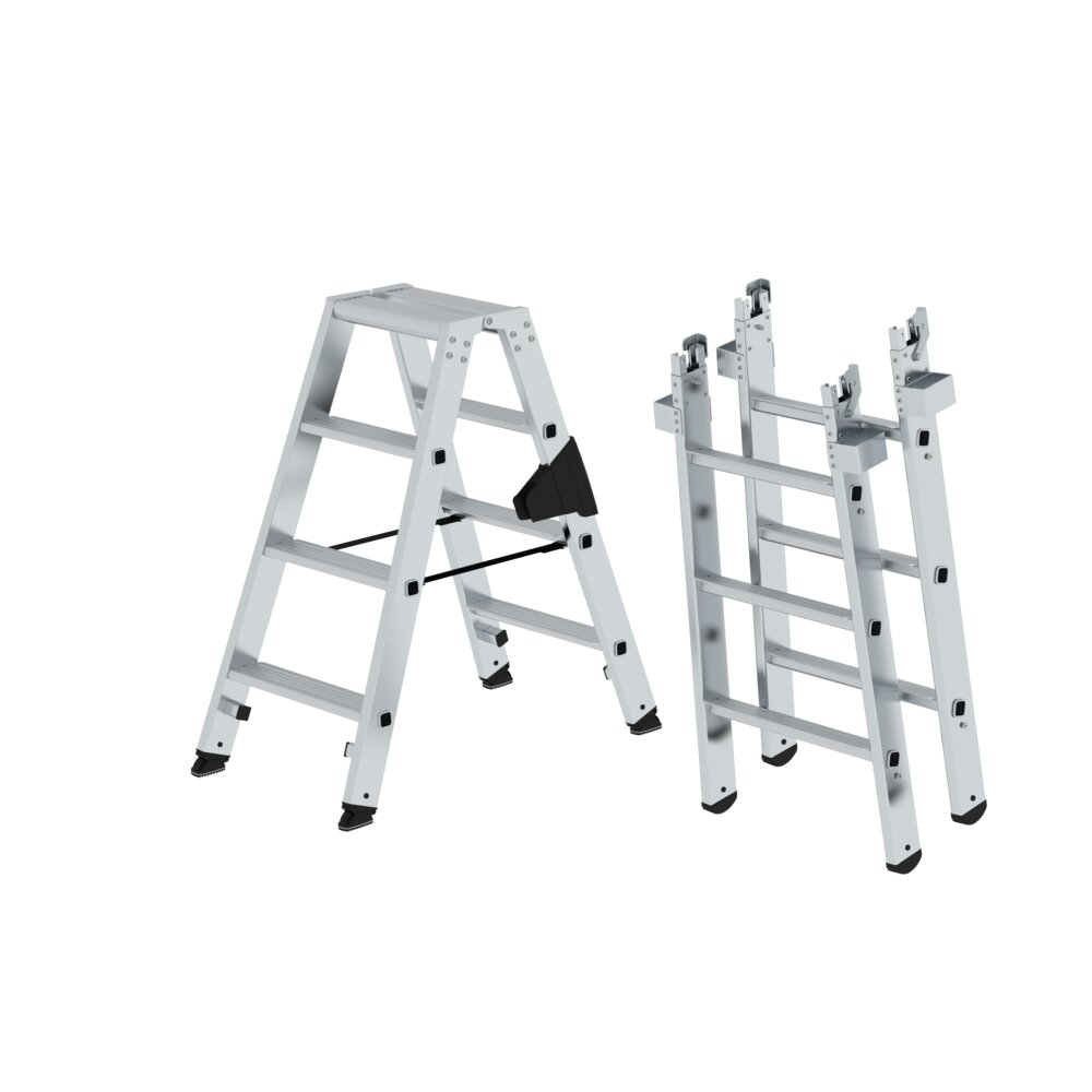 Munk Stufen-Stehleiter-Set beidseitig begehbar steckbar inkl. Einsteckteil aus der Kategorie Stehleitern mit der Artikelnr. 040272