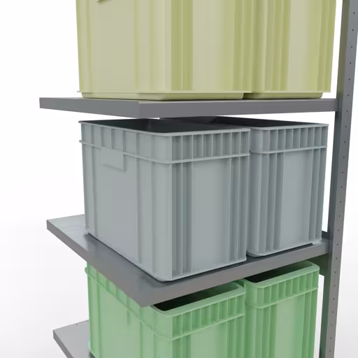 Abbildung Nr 10 des Artikels Anbauregal, Fachbodenregal Stecksystem MULTIplus250, 2500 x 750 x 800 mm (HxBxT), 6 Fachböden, Längenriegel, verzinkt aus der Produktgruppe Stecksystem von der Marke Schulte Lagertechnik