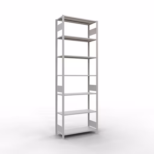 Grundregal, Fachbodenregal Stecksystem MULTIplus85, 3000 x 1000 x 400 mm (HxBxT), 7 Fachböden, Längenriegel, RAL 7035 lichtgrau von der Marke Schulte Lagertechnik Grundregal, Fachbodenregal Stecksystem MULTIplus85, 3000 x 1000 x 400 mm (HxBxT), 7 Fachböden, Längenriegel, RAL 7035 lichtgrau aus der Kategorie Grundregal mit der Artikelnummer 33042-LR