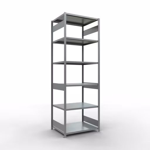 Grundregal, Fachbodenregal Stecksystem MULTIplus250, 3000 x 1000 x 800 mm (HxBxT), 7 Fachböden, Längenriegel, verzinkt aus der Kategorie Grundregal mit der Artikelnummer 12982-LR