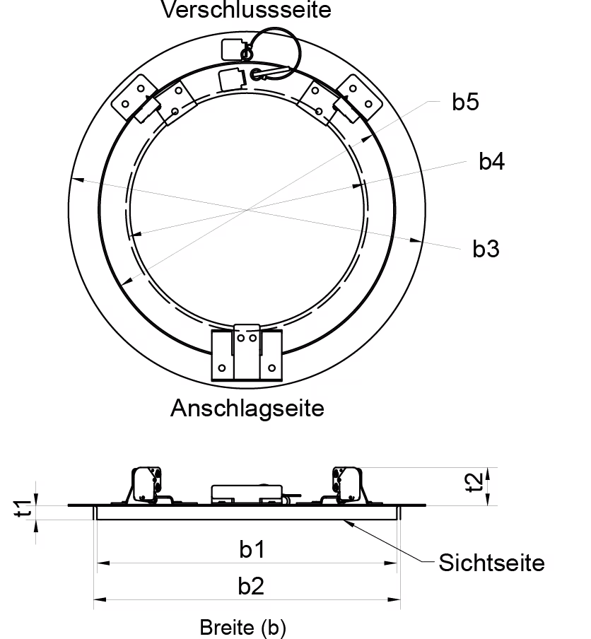 AluRondo mit Schnappverschluss von der Marke Upmann aus der Kategorie Revisionstüren und -klappen