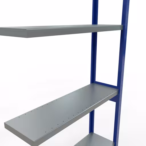 Abbildung Nr 14 des Artikels Anbauregal, Fachbodenregal Stecksystem MULTIplus250, 3000 x 1000 x 300 mm (HxBxT), 7 Fachböden, Längenriegel, RAL 5010 enzianblau/verzinkt aus der Produktgruppe Stecksystem von der Marke Schulte Lagertechnik