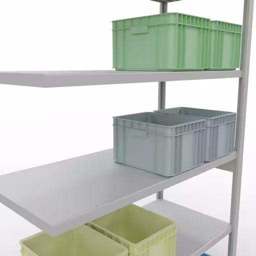 Zusatzbild des Artikels Stecksystem Anbauregal 2500x1300x600 mm, Typ 250 kg, lichtgrau aus Anbauregal