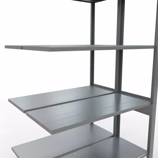 Abbildung Nr 15 des Artikels Anbauregal, Doppelregal, Fachbodenregal Stecksystem MULTIplus150, 2500 x 1000 x (2x400) mm (HxBxT), 2x6 Fachböden, Längenriegel, verzinkt aus der Produktgruppe Fachbodenregale von der Marke Schulte Lagertechnik