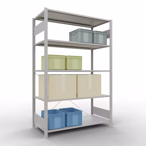 Stecksystem Grundregal 2000x1300x600 mm, Typ 150 kg, lichtgrau von der Marke Schulte Lagertechnik aus der Produktreihe Stecksystem