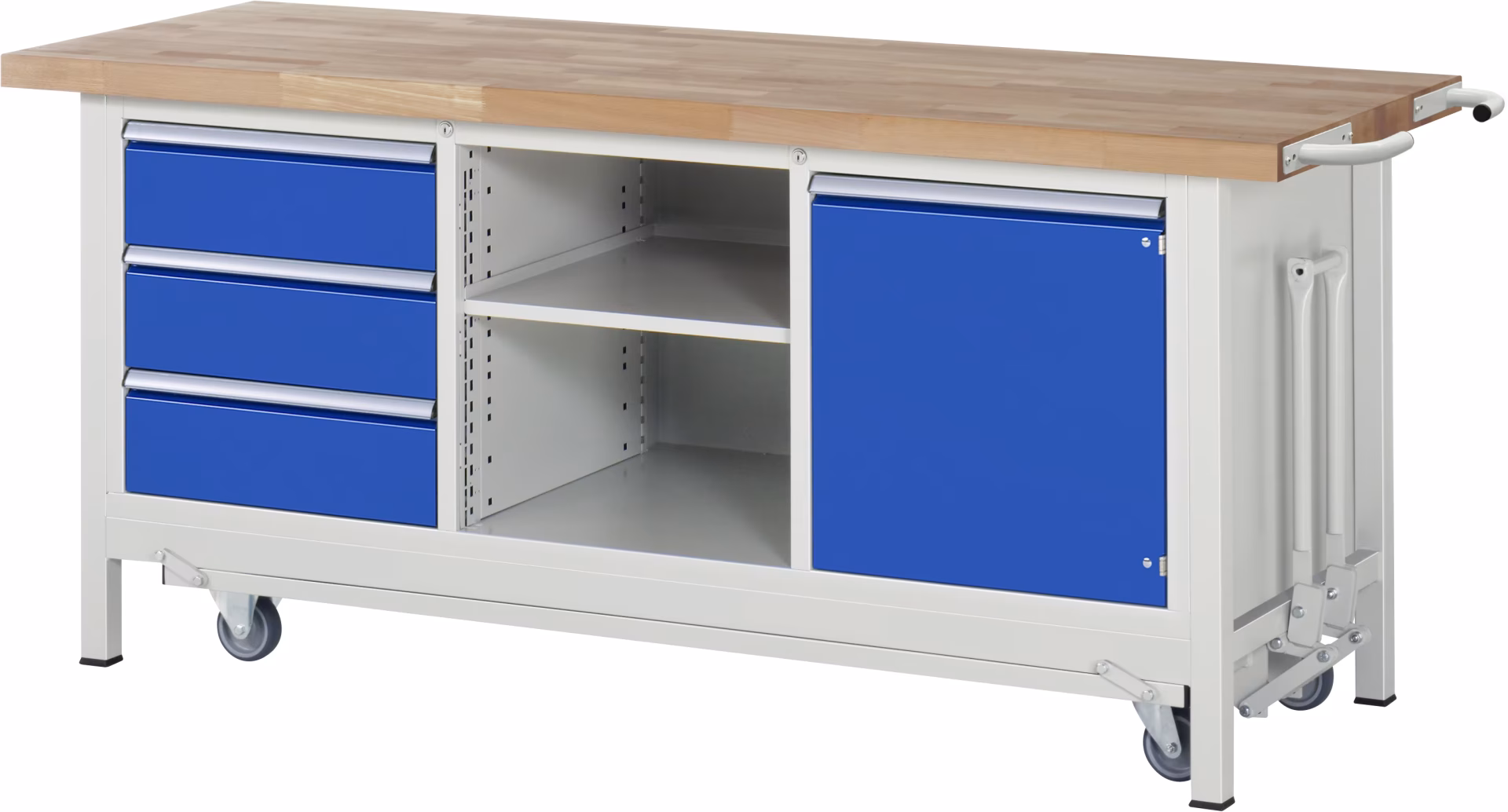 Werkbank mit Fahrgestell 8563, B2000xT700xH880mm, 3xSchublade-Teilauszug, 1xTür von Rau Werkbank mit Fahrgestell 8563, B2000xT700xH880mm, 3xSchublade-Teilauszug, 1xTür aus der Kategorie Werkbänke mit der Artikelnr. 05-8563A2-207B4F,11
