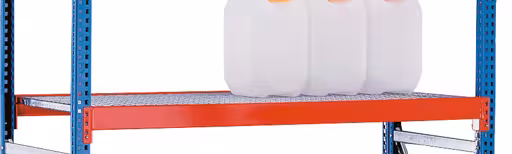 Zusatzebene für Umweltregal W100, 1250 x 600 mm, orange/galvanized, inkl. Gitterrost von der Marke Schulte Lagertechnik aus der Produktreihe Fachbodenregale