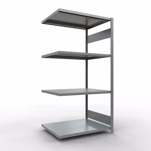 Anbauregal, Fachbodenregal Stecksystem MULTIplus330, 2000 x 1000 x 800 mm (HxBxT), 5 Fachböden, Längenriegel, verzinkt aus der Kategorie Anbauregal mit der Artikelnummer 13985-LR