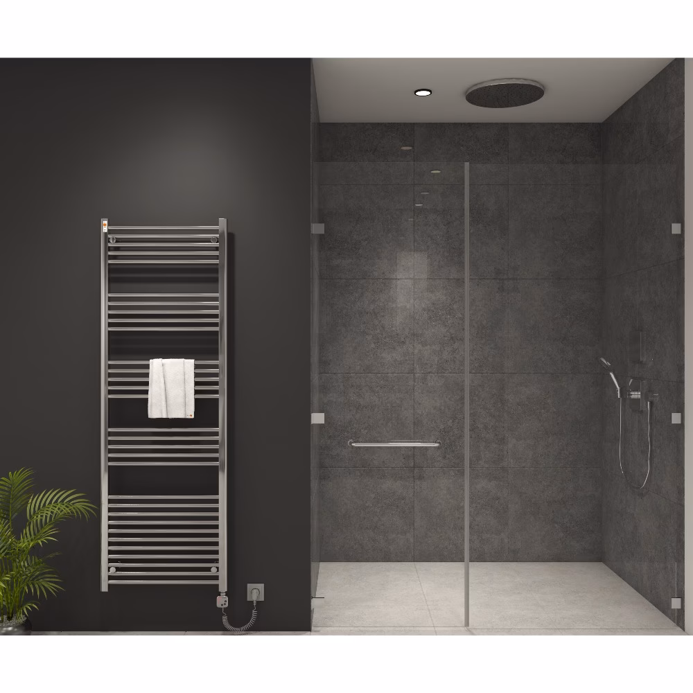 Ohne Text 6712130891021668238 MERT Elektro-Badheizkörper verchromt, gerade, 600x1200 mm mit MERT KMX1 Regler mit Heizstab 400 Watt