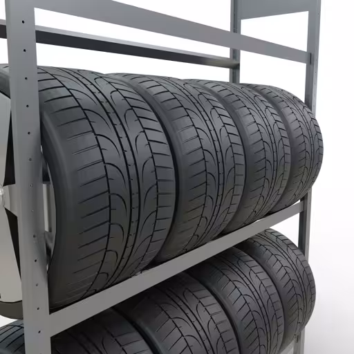 Grundregal, Räder-/Reifenregal, 2000 x 1500 x 400 mm (HxBxT), verzinkt, 3 Lagerebenen á 150 kg Fachlast pro Ebene von Schulte Lagertechnik aus der Kategorie Fachbodenregale