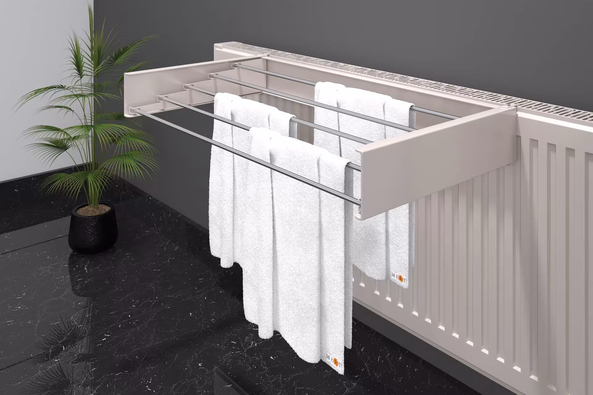 Zusatzbild des Artikels MERT Design Universal Wäschetrockner 740x90x20 mm, für Heizkörper aus Handtuchhalter