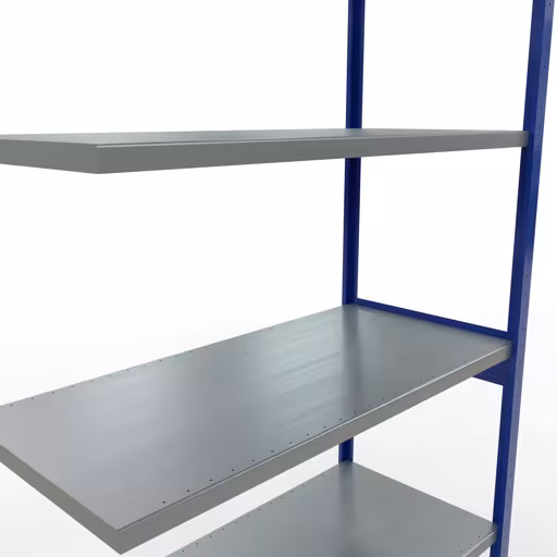 Abbildung Nr 15 des Artikels Anbauregal, Fachbodenregal Stecksystem MULTIplus250, 3000 x 1300 x 600 mm (HxBxT), 7 Fachböden, Längenriegel, RAL 5010 enzianblau/verzinkt aus der Produktgruppe Stecksystem von der Marke Schulte Lagertechnik