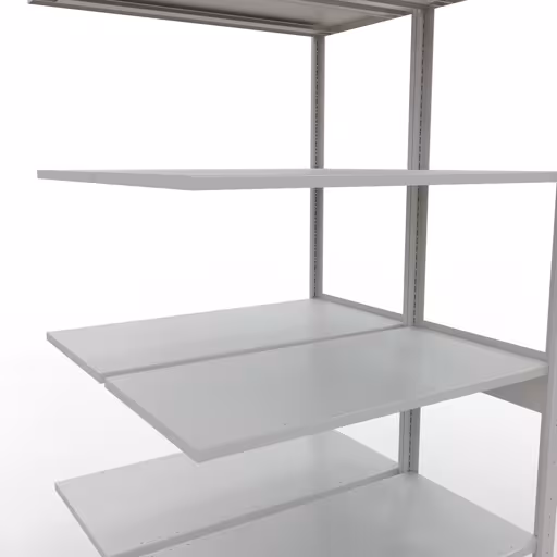 Anbauregal, Doppelregal, Fachbodenregal Stecksystem MULTIplus150, 2500 x 1000 x (2x500) mm (HxBxT), 2x6 Fachböden, Längenriegel, RAL 7035 lichtgrau von Schulte Lagertechnik aus der Kategorie Fachbodenregale