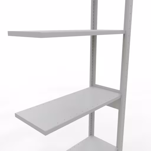Anbauregal, Fachbodenregal Stecksystem MULTIplus150, 2500 x 750 x 300 mm (HxBxT), 6 Fachböden, Längenriegel, RAL 7035 lichtgrau von Schulte Lagertechnik mit der Artikelnr. 32636-75-LR