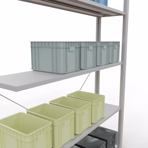 Stecksystem Anbauregal 2000x1300x300 mm, Typ 150 kg, lichtgrau von der Marke Schulte Lagertechnik aus der Produktreihe Stecksystem