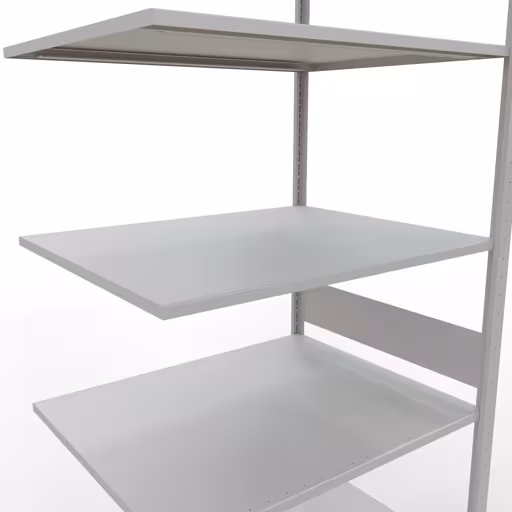 Anbauregal, Fachbodenregal Stecksystem MULTIplus150, 3000 x 1000 x 800 mm (HxBxT), 7 Fachböden, Längenriegel, RAL 7035 lichtgrau von Schulte Lagertechnik aus der Kategorie Stecksystem